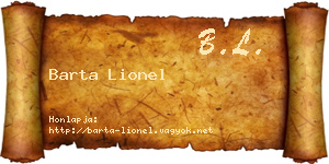 Barta Lionel névjegykártya